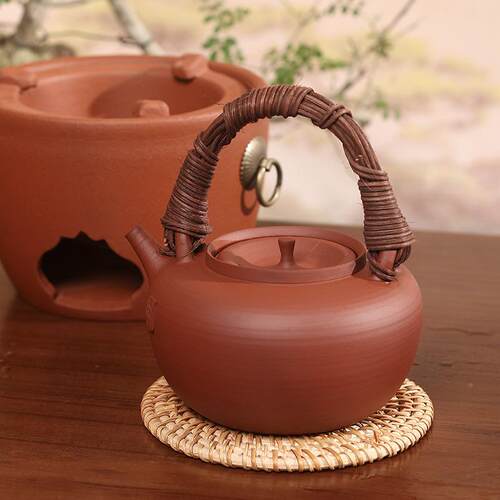 红泥全手工提梁壶砂铫室茶家茶复用户外泡null#153煮茶烧水壶家用