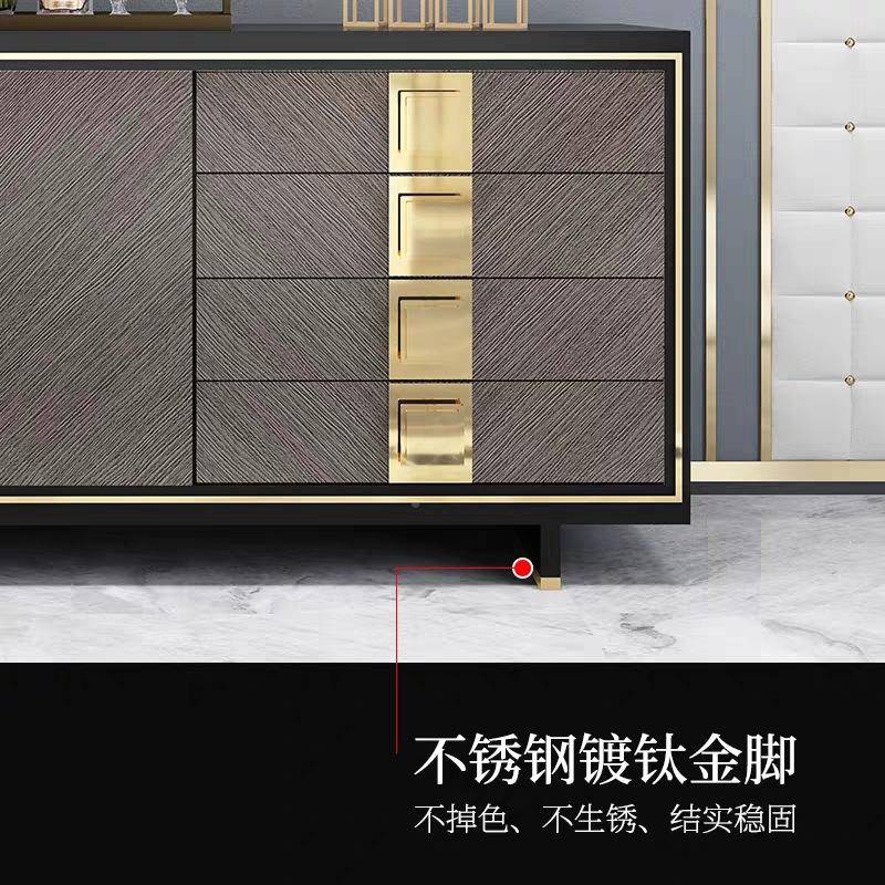 美式轻奢入玄关柜烤餐厅漆储CBG-01物边柜茶酒柜木水纹现代简户约