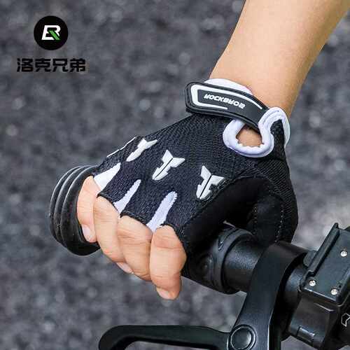 洛克兄弟儿童骑行手套半指夏季自行车平衡车轮滑小孩手套骑行装备