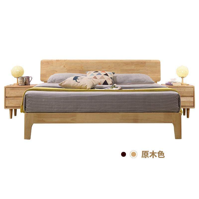 厂家全实木床现代简约小户型木卧室齐边风胶橡木原3-24511日式双