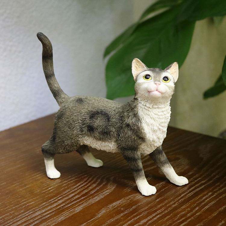 亚马逊热销刚毛猫仿真猫模型宠物猫咪车载摆件树脂工艺品