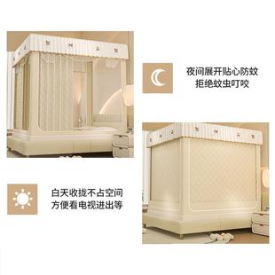 冬季 加厚家用卧室0701床帘遮蚊风帐一体式 暖床帐夹棉防床保幔强光