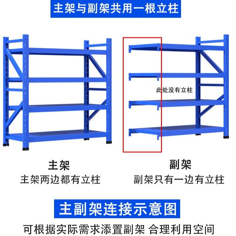 WYV货架库仓库用仓储置架物架四层展示重加厚铁架型子家用房