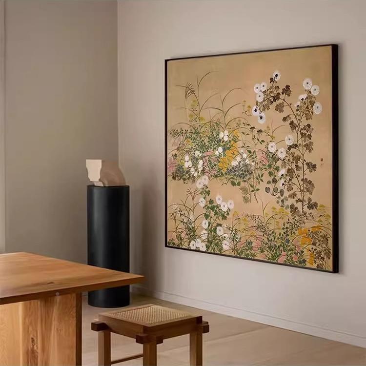 花鸟复古春色满园新中花复古客厅挂画鸟餐厅画玄书房喜关鹊玉兰花