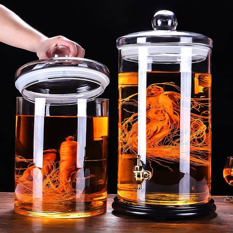 龙玻璃缸特大超大号加厚酒玻璃瓶泡酒罐号151带头泡人参鹿茸泡酒