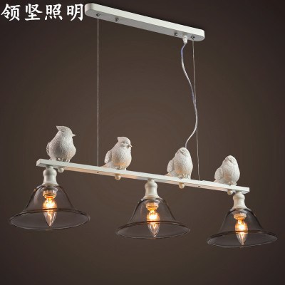 领坚设计师欧式复古吊灯客厅灯餐厅卧室灯具麻雀三头吊灯
