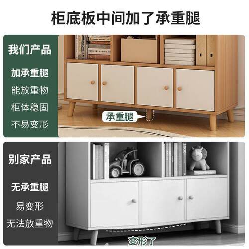 简易书柜落地儿物童书物架多置层收纳架客RWQ厅矮柜储柜组合格架