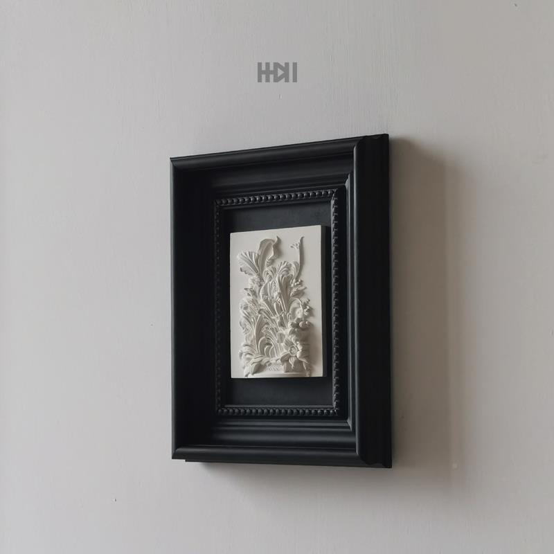 一加轻一|奢花水泥混凝土立约体浮雕雕UHL塑装饰画草植物简现代图片