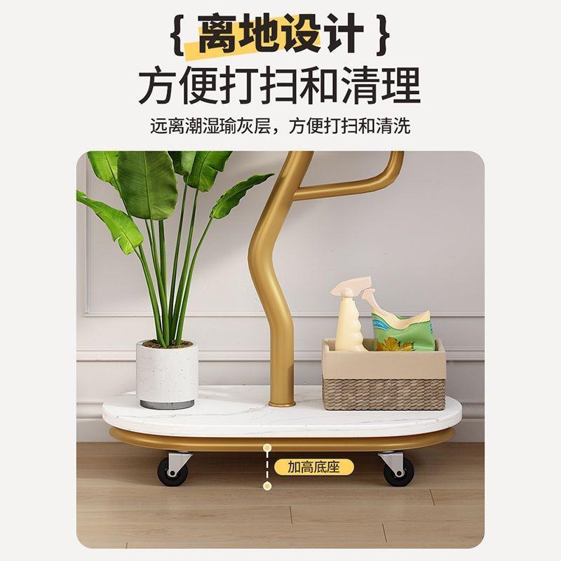新款轻花架架子百货客厅室内地式阳台置落物可移动带奢轮多层盆景