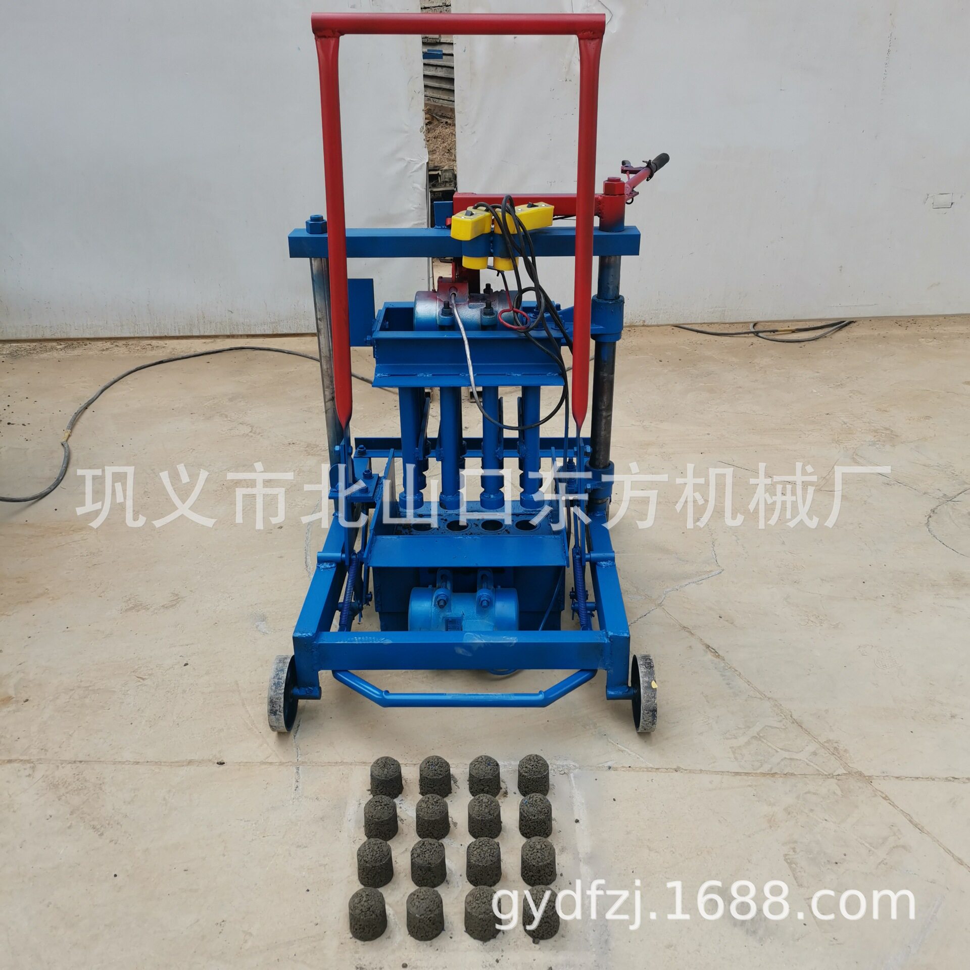 小型移动水泥垫块圆柱砖空心砌块压砖机空心打砖机便携价廉模具