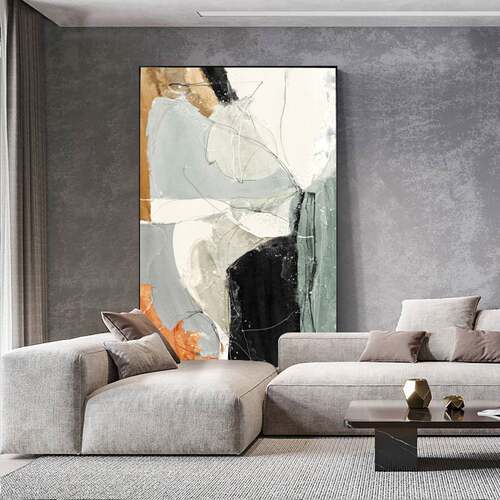混合 现代简约风格客厅装饰画黑色白色壁画走廊玄关过道抽象挂画