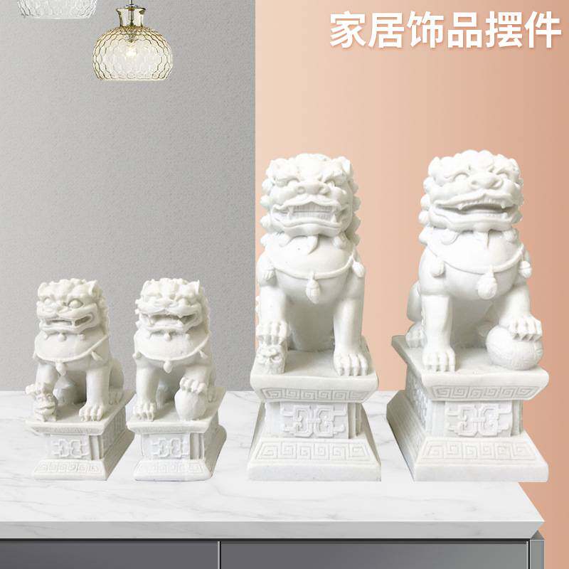 新中式工艺品家居摆饰办公室书靠书档房狮子树脂工艺品摆件