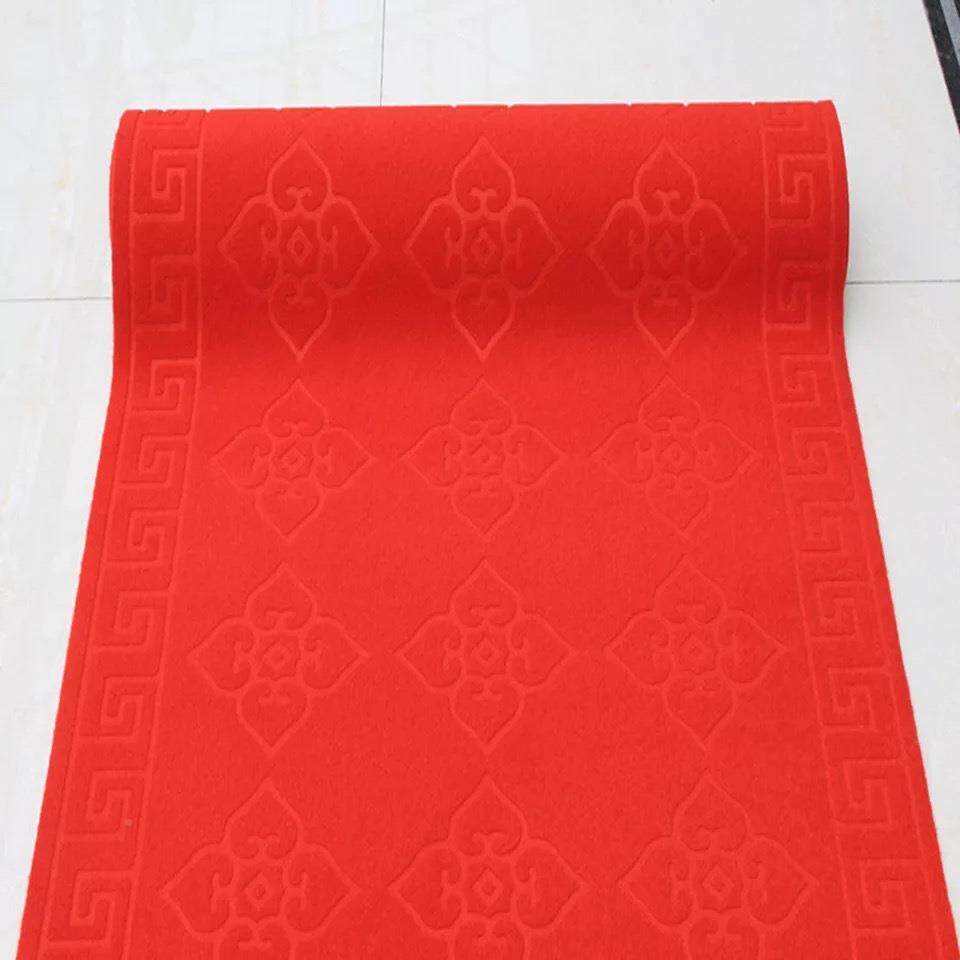 压花卷材红绒色走道毯走廊毯楼梯地毯宾馆酒店过道卷材拉压花防滑