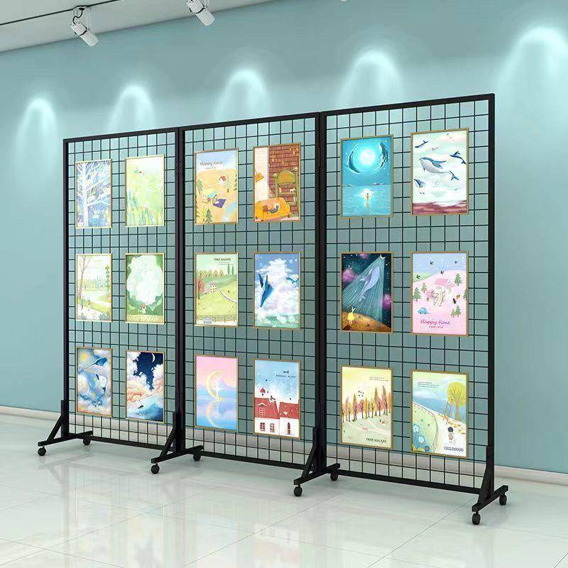 折叠室网格展示架画展画幼外725儿园作品展示移动架展览架户美术