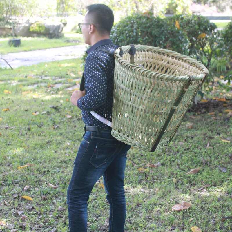 背篓竹编农用采蘑菇背筐纯手工成人农家用背篼背箩超特大号收