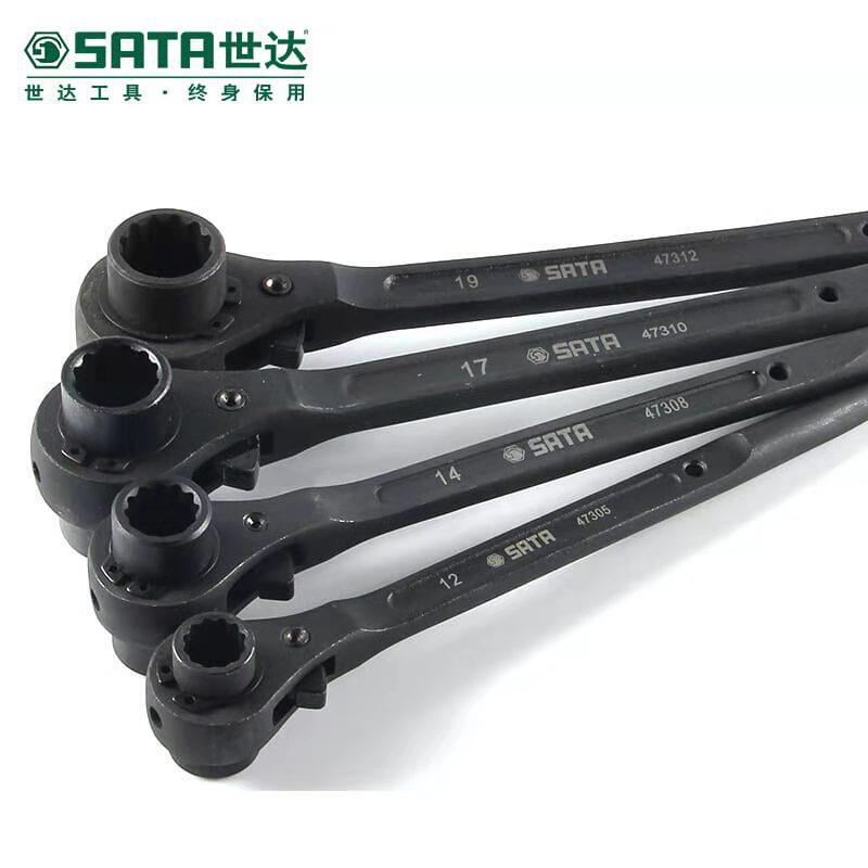 世车达业尖尾修棘轮扳手301汽机维专手动工具工业级双口机轮快扳