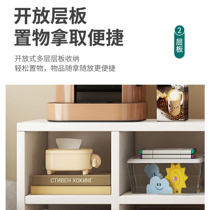 简易书架落置物架靠墙格柜子家用杂地物柜子床边柜带柜门YUV储物