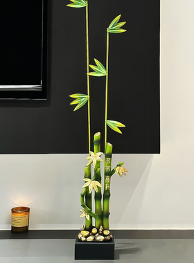 节节高升富贵竹子入户玄关装饰摆饰轻奢高档客厅电视柜壁龛工艺礼