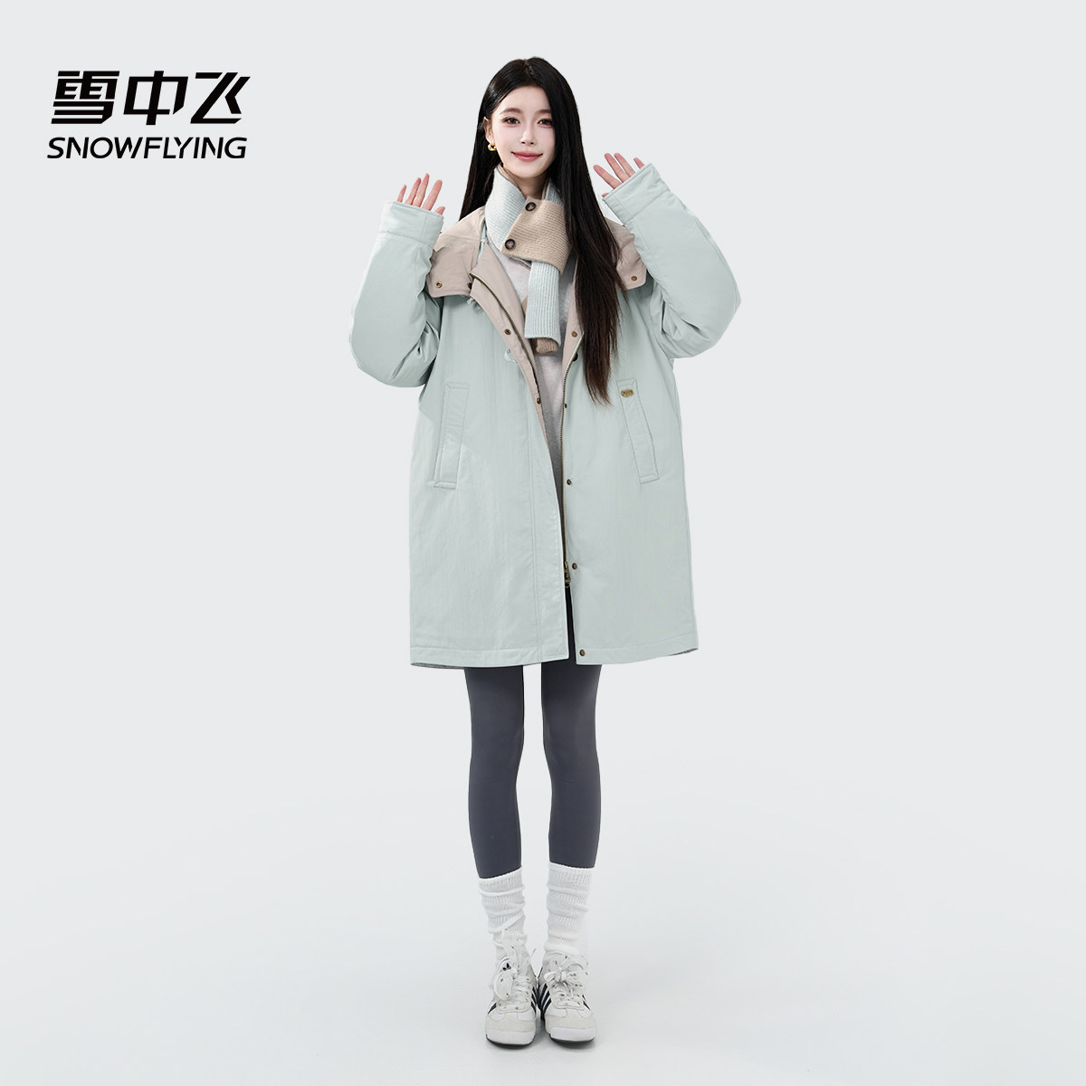 雪中飞派克羽绒服女款秋冬