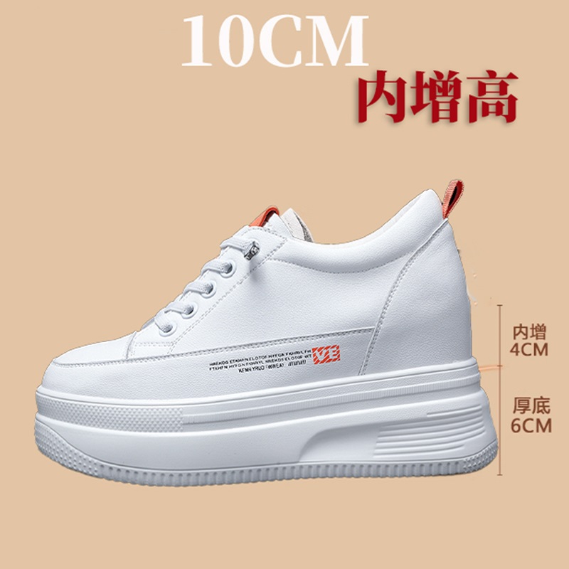 真皮2025年新款韩版松糕小白鞋女