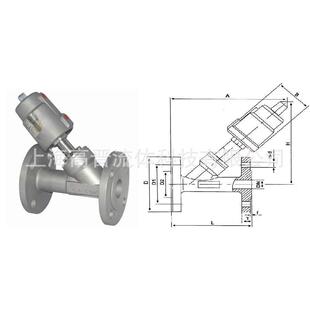 气动全不锈钢法兰角座阀 气动角座阀 气动阀 印染行业专用角座阀