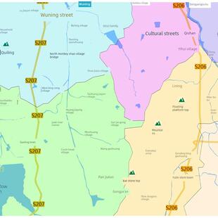 牟平区地图1.15烟台市高清折叠家用办公室书房装饰墙贴包邮