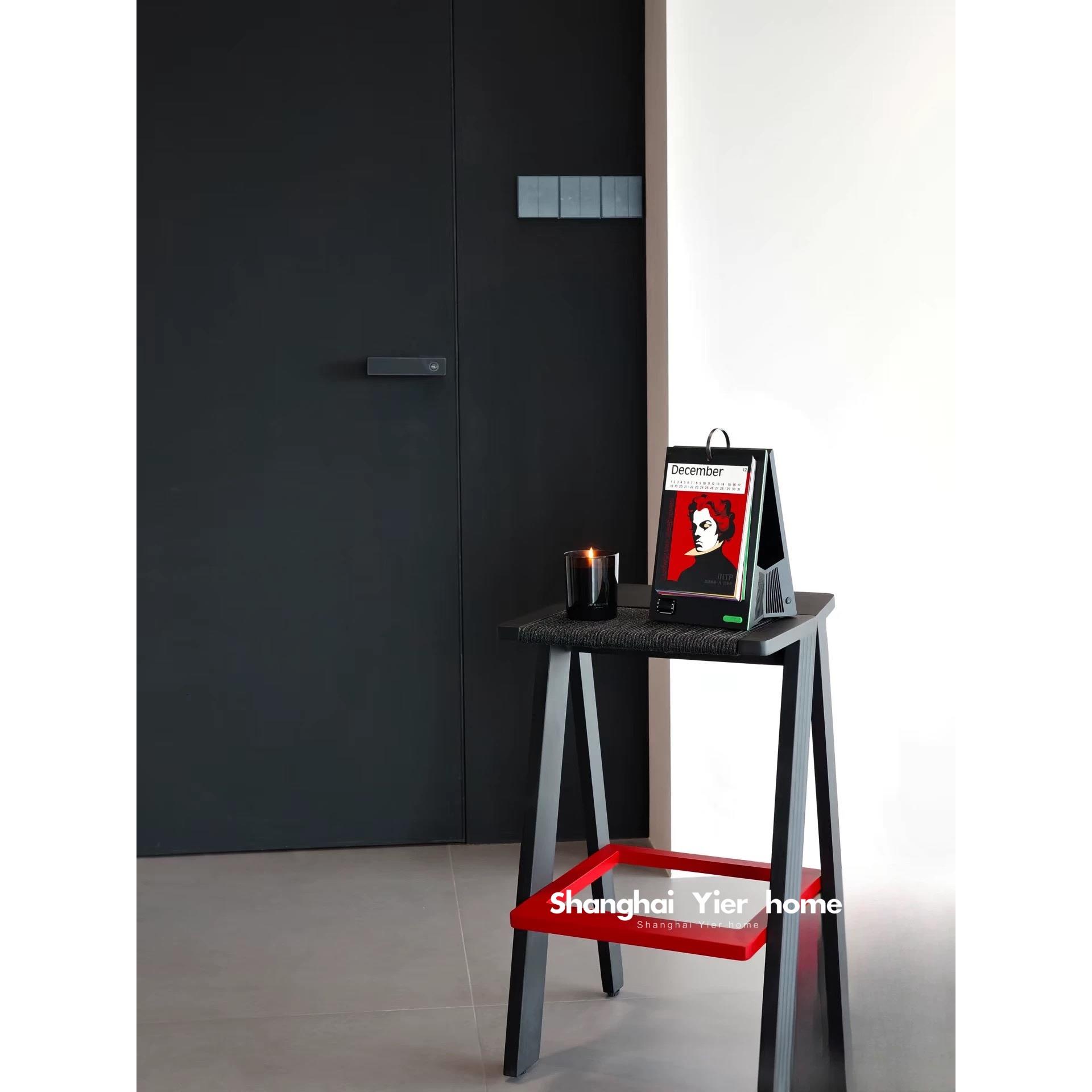 欧式简约吧椅轻奢酒吧高脚凳家用可叠放吧台凳前台椅网红实木椅子