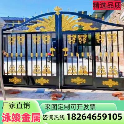铁艺大门别墅庭院门乡村入户门家用院子大门双开门新中式门楼大门