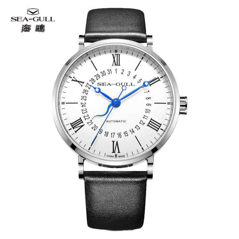 海鸥表情侣款男士女士自动机械表复古节日礼品似水流年日历6052