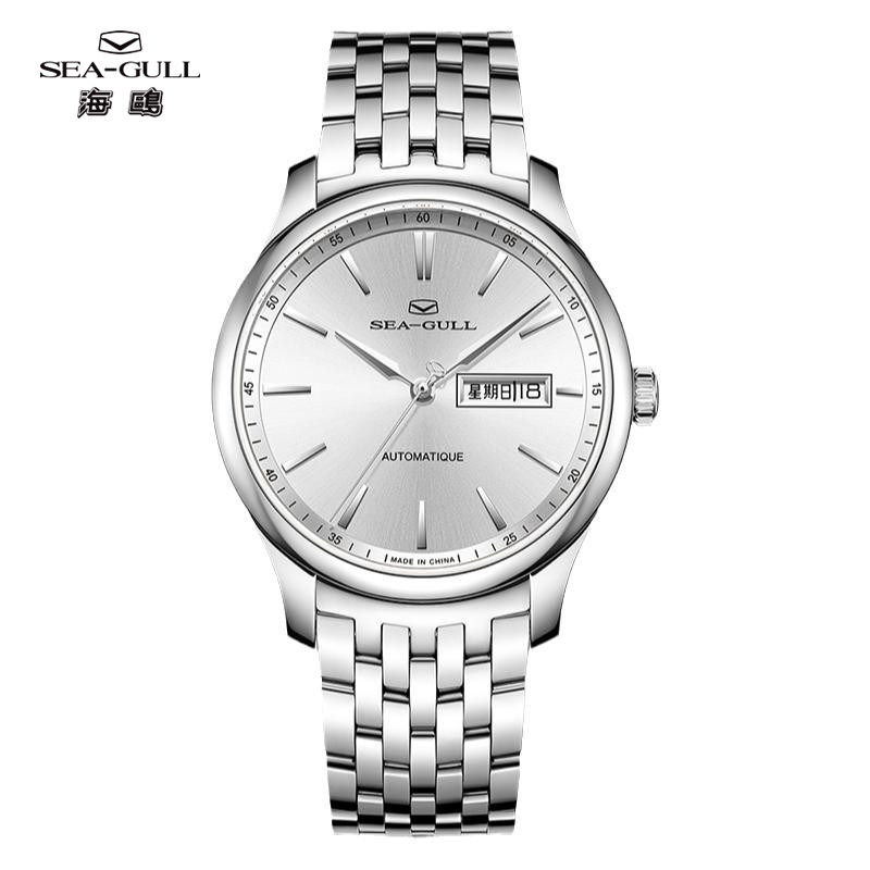 海鸥表男士款高档正装商务全自动钢带机械手表双日历防水腕表1141