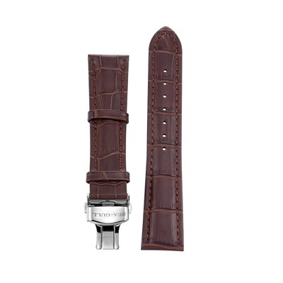 海鸥表男士真皮表带蝴蝶扣