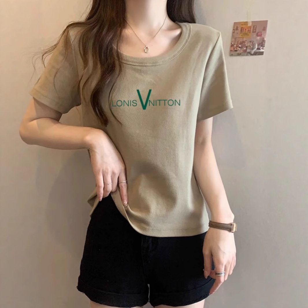 大码女装遮肚子显瘦胖mm短袖t恤打底衫夏季宽松百搭棉正肩上衣