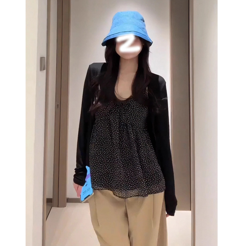 法式清凉感波点背心吊带女2025夏季新款韩版宽松无袖抹胸上衣ins