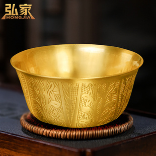 铜碗纯铜黄铜米缸聚宝盆摆件百福缸家用小碗铜盆家居客厅桌面摆设