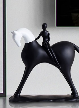 诚艺现代简约抽象马艺术摆件玄关酒柜装饰品乔迁新居礼品柜子摆设