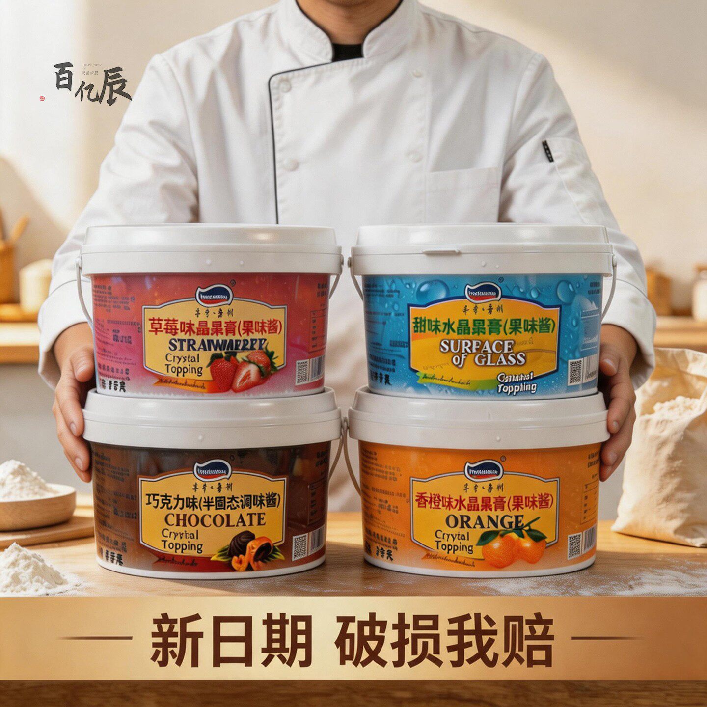 麦肯嘉顿透明果膏光亮膏烘焙用巧克力晶晶亮水晶镜面果胶商用3kg