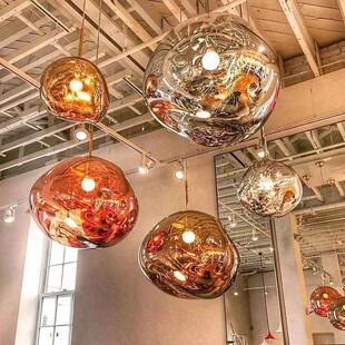 北欧后现代火山熔岩吊灯酒吧餐厅复式楼梯吊灯创意个性玻璃球吊灯