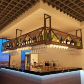 酒吧酒架壁柜衣架餐厅装 修铁工业风格 挂红酒杯倒挂展示架存储