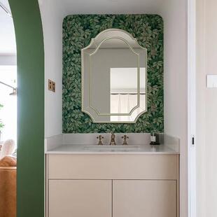 法式防雾浴室镜壁挂化妆室镜子高档化妆台化妆镜欧式装饰镜可定制