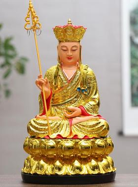 厂家直销佛像 树脂玻璃钢 镀金彩绘地藏地藏王菩萨12寸地藏王神像