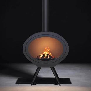 高端壁炉私人定制别墅艺术吊装壁炉农村楼房柴火取暖炉挂炉室内