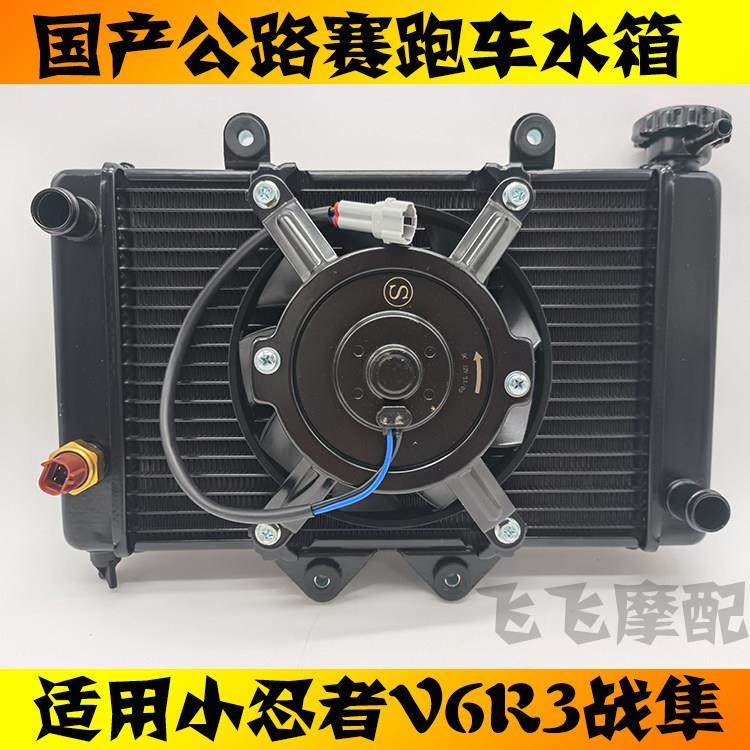 国产小忍者摩托车水箱永源350战隼V6R3六代地平线散热器总成风扇
