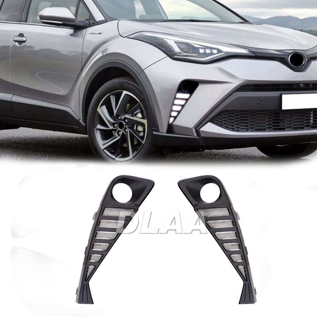 适用于2020- 丰田C-HR日行灯DRL新款LED雾灯