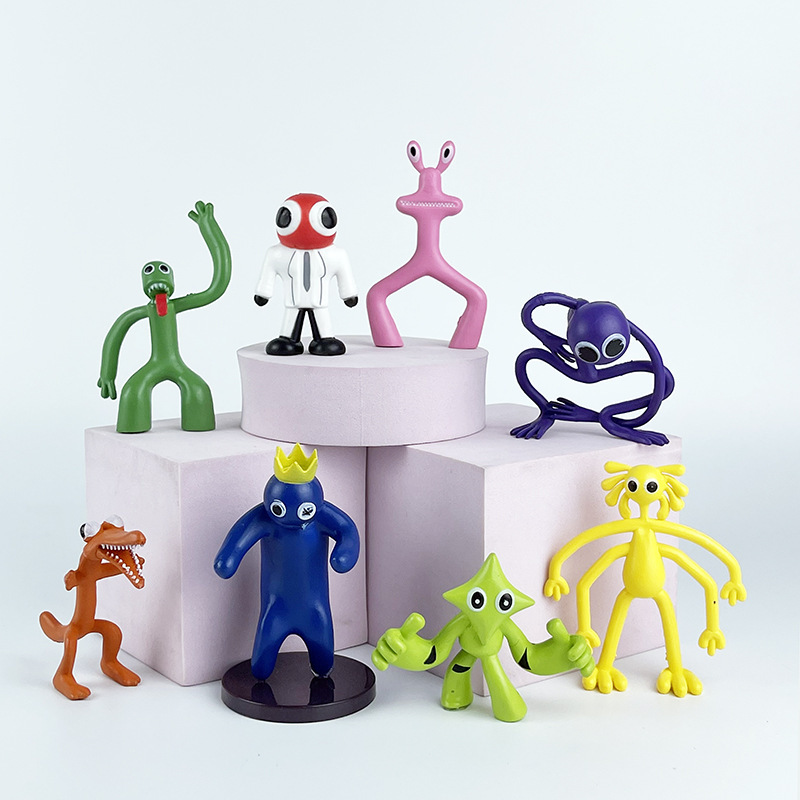 跨境新品8款彩虹伙伴朋友玩具蛋糕摆件公仔模型卡通游戏周边手办