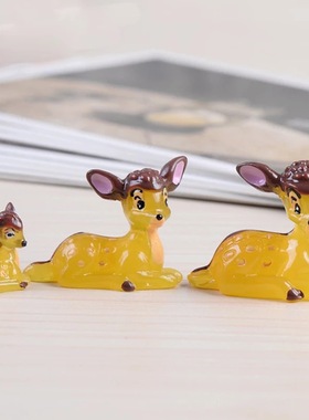 苔藓微景观摆件迷你小鹿一家 DIY组装小摆件玩具精致家居古风