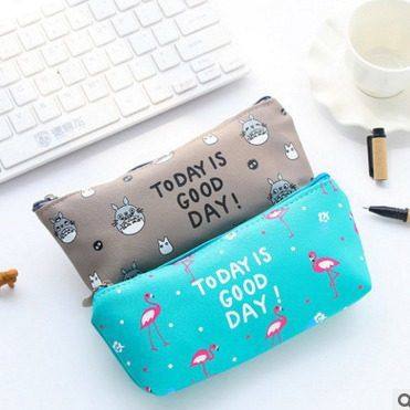 2017新品PU皮文具袋可爱大容量铅笔袋韩国范简约动物笔袋