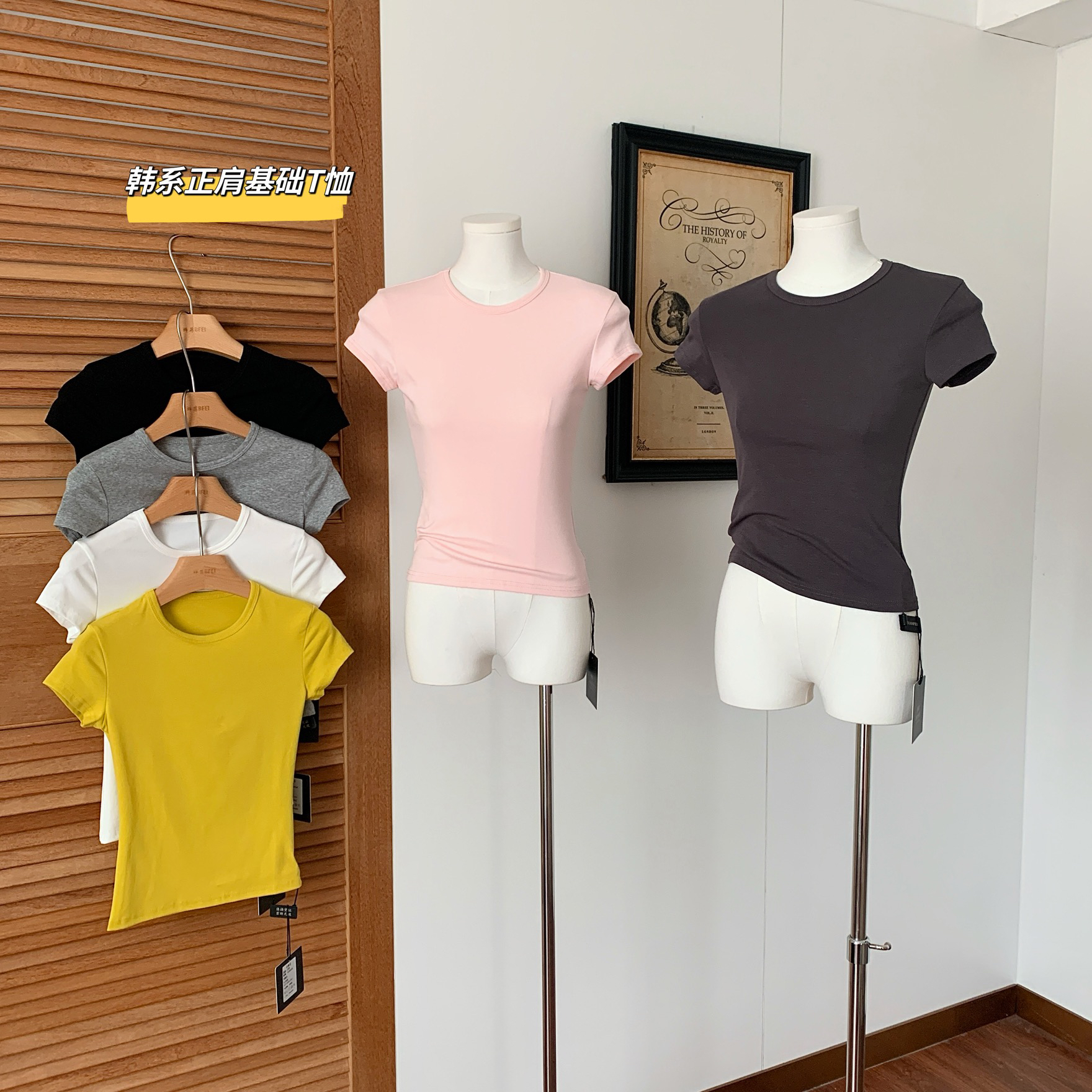 新款感韩系正肩神仙百搭简约短袖