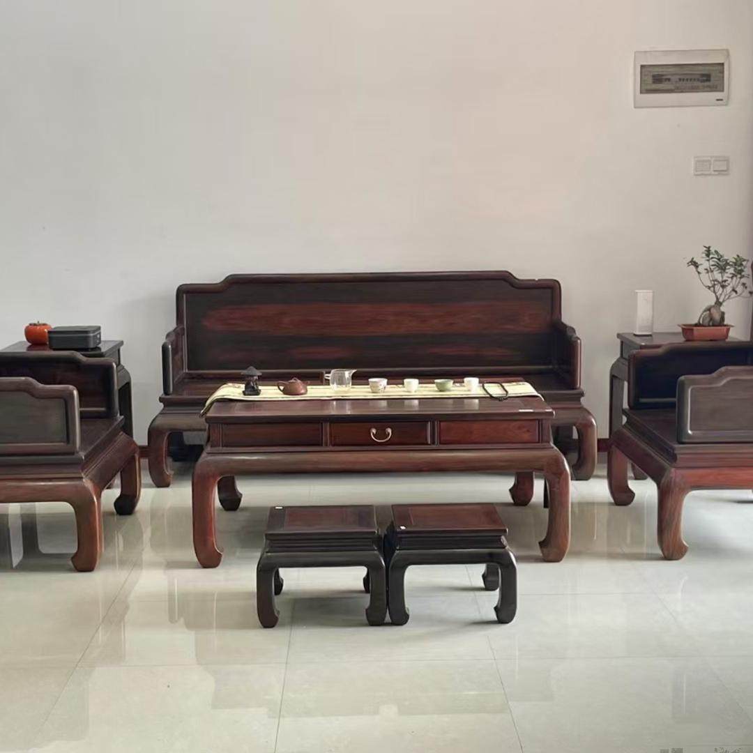 新中式红木家具老挝大红酸枝客厅沙发组合交趾黄檀独板厂家直销,住宅家具,红木沙发,淘宝优惠券,粉丝福利购,淘宝优惠卷