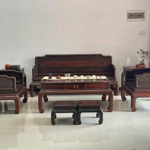 新中式红木家具老挝大红酸枝客厅沙发组合交趾黄檀独板厂家直销
