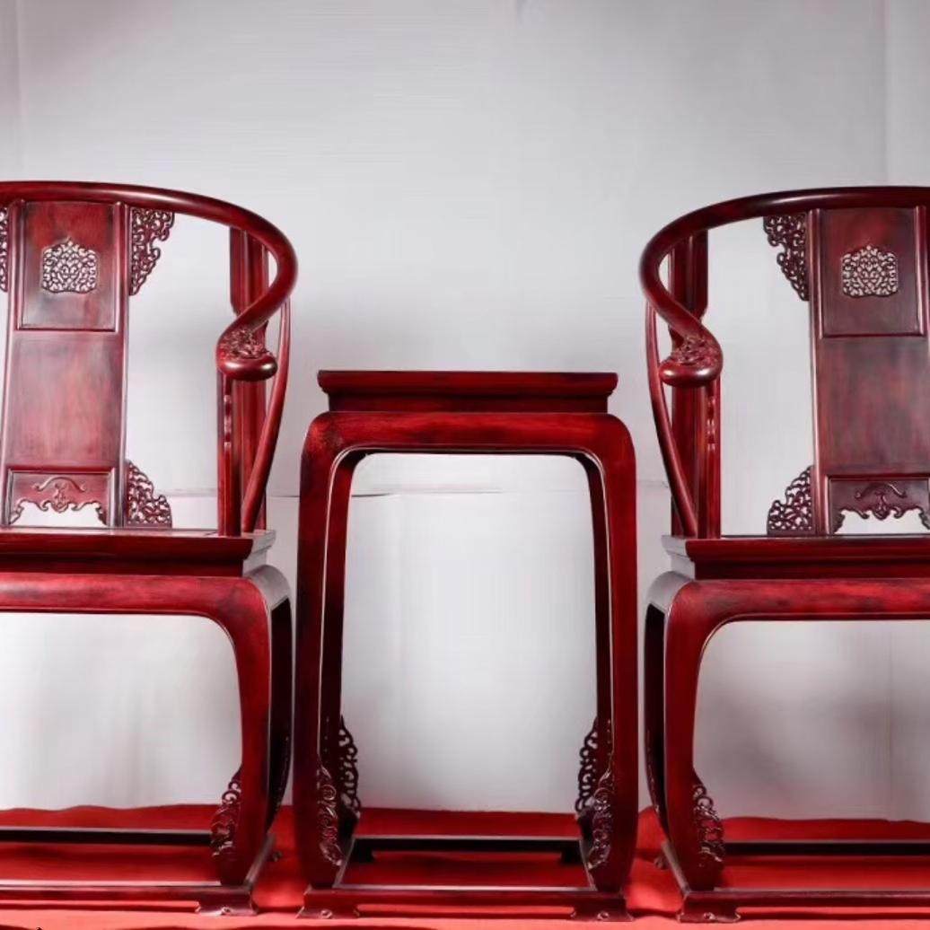 红木家具印度小叶紫檀皇宫椅圈椅三件套中式实木太师椅扶手椅围椅,住宅家具,红木边桌几类,淘宝优惠券,粉丝福利购,淘宝优惠卷